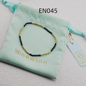 Enewton Black Glass Crystal & Gold Bead Bracelet